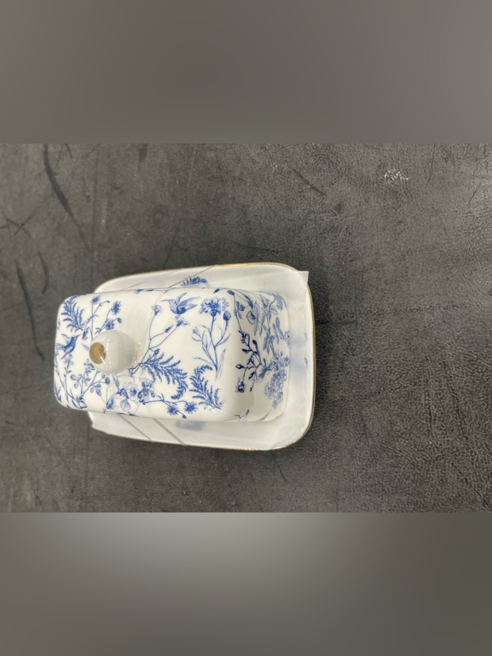 Grace Teaware blue and white floral design covered butter dish - brand new! - Picture 3 of 5